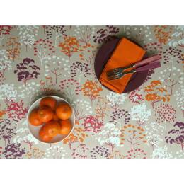 Serviettes de table Arbres orange/fuschia - Lot de 2