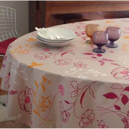 Nappe enduite ronde ou ovale Camélia orange