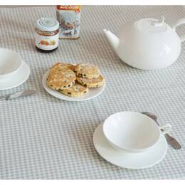 Nappe enduite ronde ou ovale Pied de Poule gris