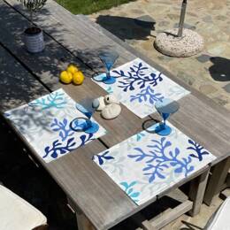 Set de table enduit Corail bleu