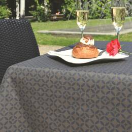 Nappe enduite ronde ou ovale Mosaïque taupe et noire