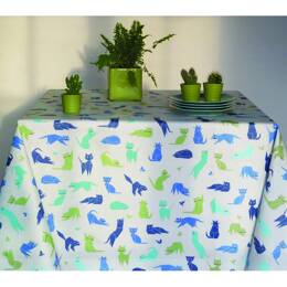 Chemin de table Chats bleus