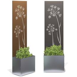 Bac jardinière avec panneau décoratif en acier galvanisé