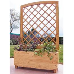 Bac Jardiniere claustra arrondie en chataigner