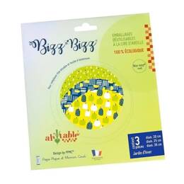Bee wrap ronds - lot de 3, motifs aléatoires
