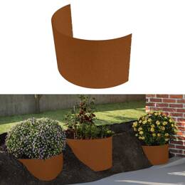 Bordure arrondie en acier corten