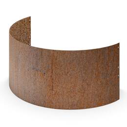 Bordure arrondie en acier corten - Demi rond pour talus et massifs D.93 x H.40cm