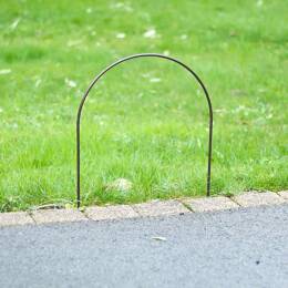 Bordure de jardin simple arceau en acier plein, marron - L.32cm x H.40cm