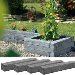 Bordure de jardin béton imitation ardoise - lot de 12