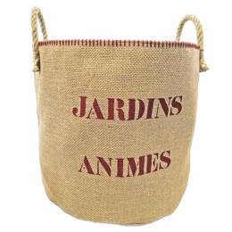 Cache pot en jute avec anses 38cm