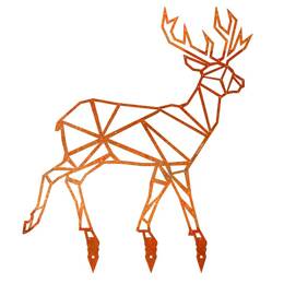 Silhouette cerf origami en acier corten H. 190 cm