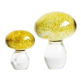 Champignon décoratif en verre soufflé - lot de 2