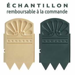 Echantillon bordurette plastique : 1x VERT et 1x PIERRE