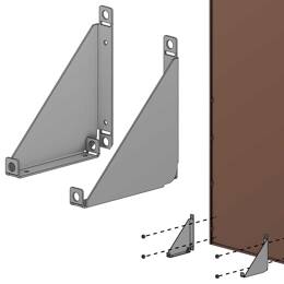 2 équerres de fixation pour panneau en métal - Sol rigide