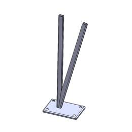 Système de fixation pour Totem triangulaire en verre