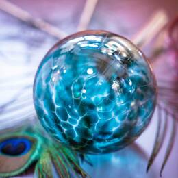 Globe d'arrosage en verre pour plante, cristal de Baccarat - Réserve d'eau 0.5L Bleu lagon