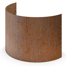 Bordure arrondie en acier corten - Demi rond pour talus et massifs D.93 x H.60cm