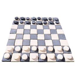 Jeu de dames géant en pierre reconstituée 120x120cm