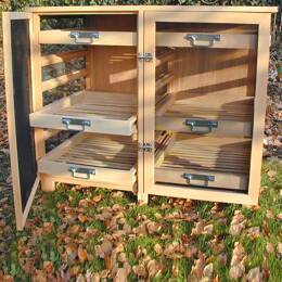 Légumier fruitier 6 tiroirs modèle bas - Poignée métal