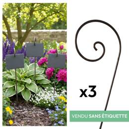 Porte étiquette en acier brut H.163 cm - lot de 3