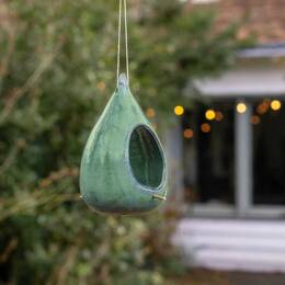 Mangeoire oiseaux céramique Goutte emaillée