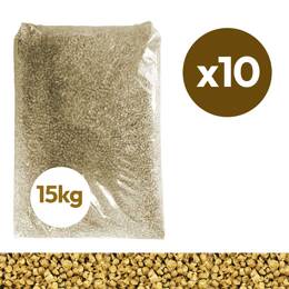 Paillage granulés pellets de paille de froment - Lot de 10 sacs de 15kg - soit 150kg