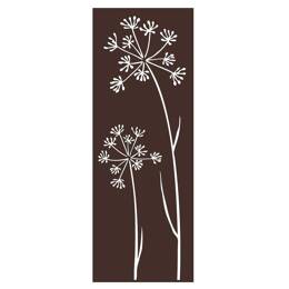 Panneau décoratif extérieur en métal L.53 x H.144cm - Allium marron