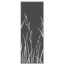 Panneau décoratif extérieur en métal L.53 x H.144cm - Herbes n°1 gris