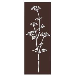 Panneau décoratif extérieur en métal L.53 x H.144cm - Ombellifères marron