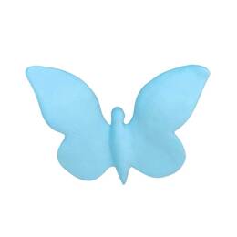 Papillon en céramique artisanal - bleu uni