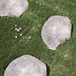 Pas japonais en pierre imitation rondin de bois - lot de 9