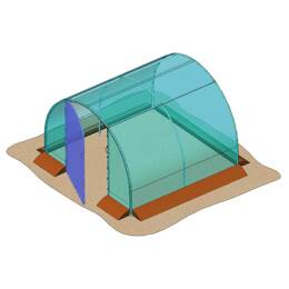 Bâche de rechange (porte centrale) pour serre tunnel 3m x 3m