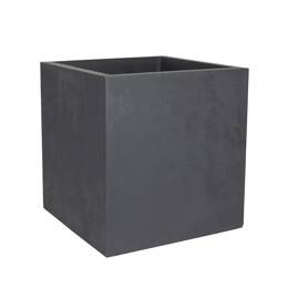 Jardinière carrée extérieure effet béton 31L - Qualité premium, double paroi L.39,5 x l.39,5 x H.43,5cm - Anthracite
