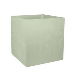 Jardinière carrée extérieure effet béton 31L - Qualité premium, double paroi L.39,5 x l.39,5 x H.43,5cm - Vert amande