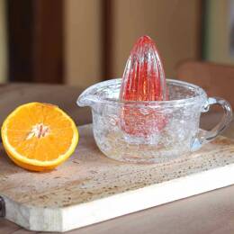 Presse agrumes manuel en verre - Rouge