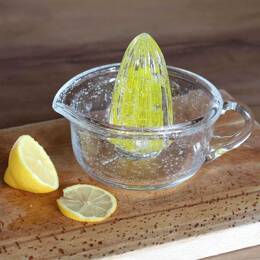 Presse agrumes manuel en verre - Jaune