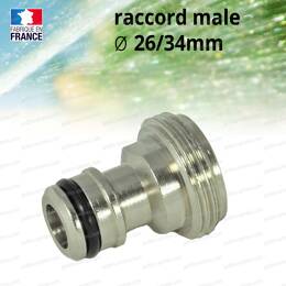 Raccord tuyau arrosage adaptateur male 26/34mm