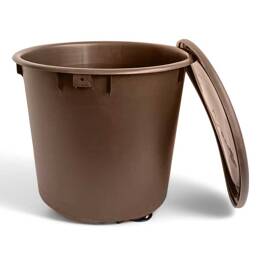 Bokashi Box Composteur de cuisine 10L - 1er prix - 1 seau marron - D.29.5 x H.26 cm - Fabriqué en France