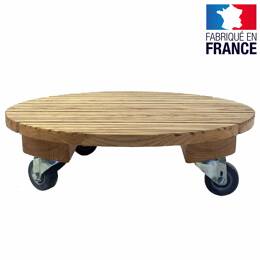 Plateau porte plantes en bois à roulettes - Rond 60cm