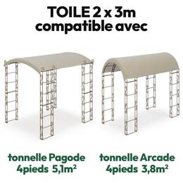 Toile d'ombrage 2x3m pour tonnelle - avec 12 clips de fixation