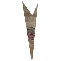 Totem triangulaire ondulé en verre 2m - Terre brûlée