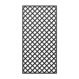 Treillage en bois L.2m x l.1m - noir- panneau rectangle, maille losange 75mm