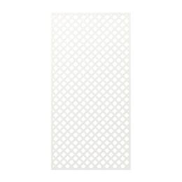 Treillage en bois L.2m x l.1m - blanc- panneau rectangle, maille losange 47mm