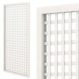 Treillage en bois renforcé L.2m x l.1m - blanc - Panneau rectangle, maille carrée 47mm