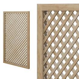 Treillage en bois renforcé L.1,5m x l.1m - bois naturel - Panneau rectangle, maille losange 30mm