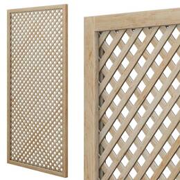Treillage en bois renforcé L.2m x l.1m - bois naturel - Panneau rectangle, maille losange 30mm