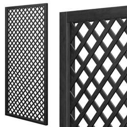 Treillage en bois renforcé L.2m x l.1m - noir - Panneau rectangle, maille losange 47mm