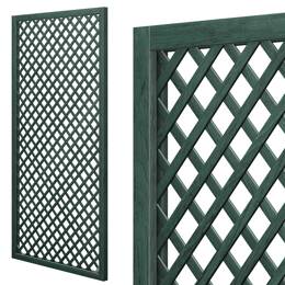 Treillage en bois renforcé L.2m x l.1m - vert - Panneau rectangle, maille losange 47mm
