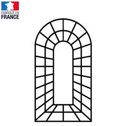 Treillage trompe l'oeil en bois noir - Larg. 1m x haut. 1.8m