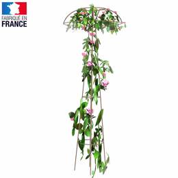 Tuteur colonne pour rosier pleureur et grimpant avec couronne